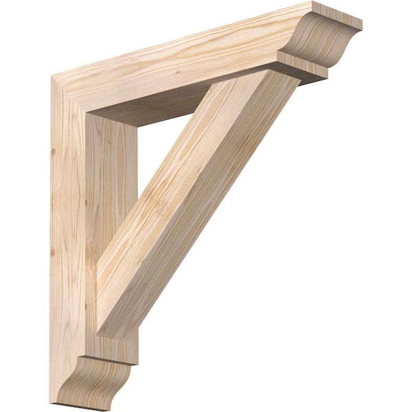 Ekena Millwork Traditional Traditional Smooth Bracket w/ Offset Brace, Douglas Fir, 5 1/2"W x 24"D x 24"H BKT0604X24X24TRA01SDF - main